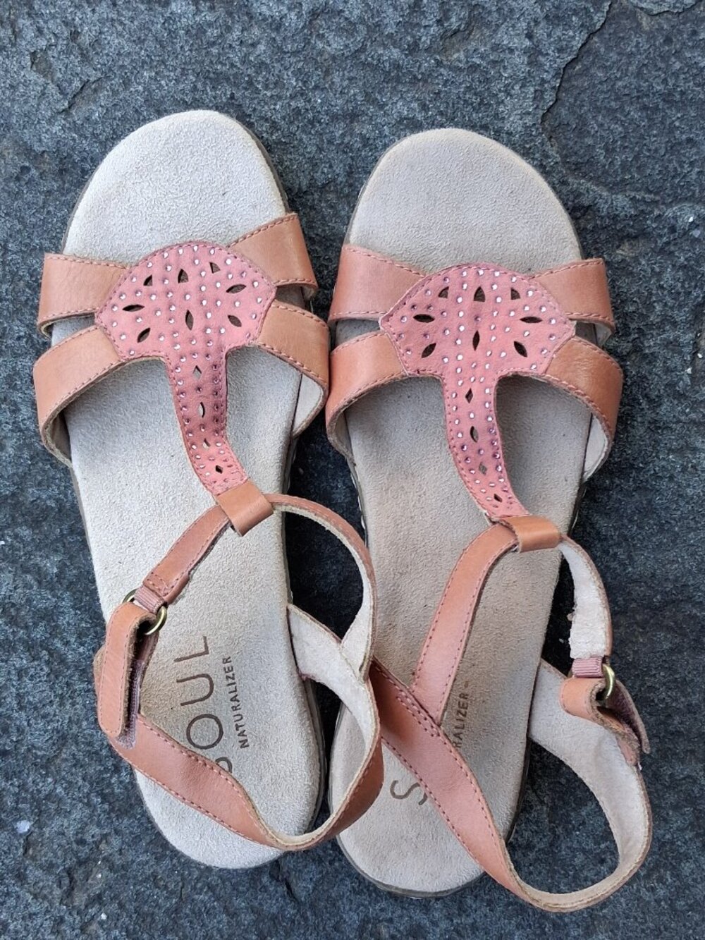 Soul Naturalizer Sandals 9.5 Pink Tan    Naturalizer
